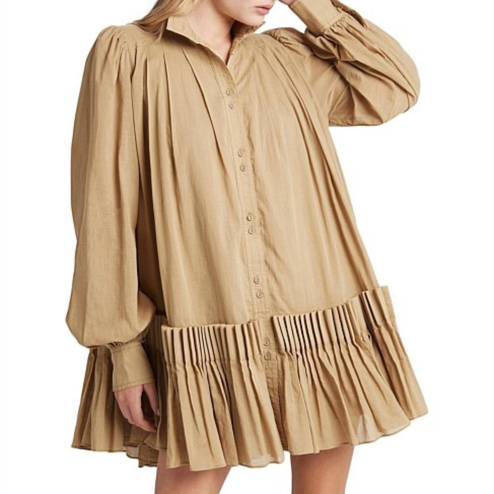 AJE PAVILLION PLEAT MINI DRESS - WILLOW
